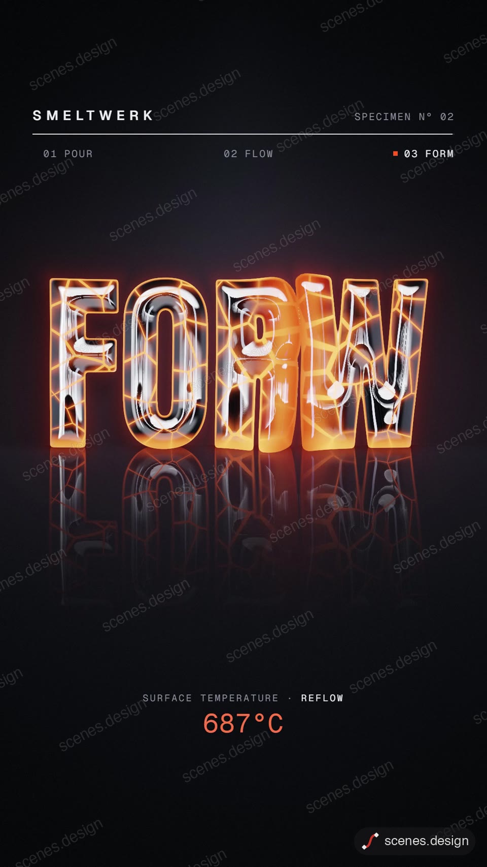 Liquid chrome type: free text animation