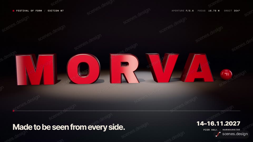 3D extruded type orbit: 3d motion scene