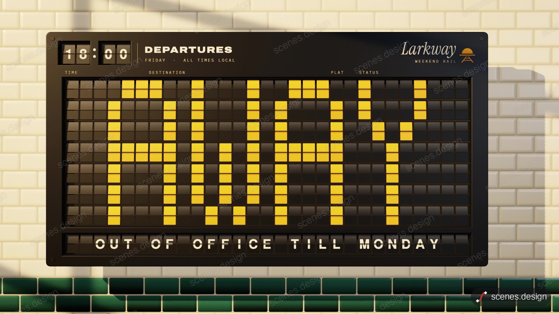 Split-flap board: free text animation