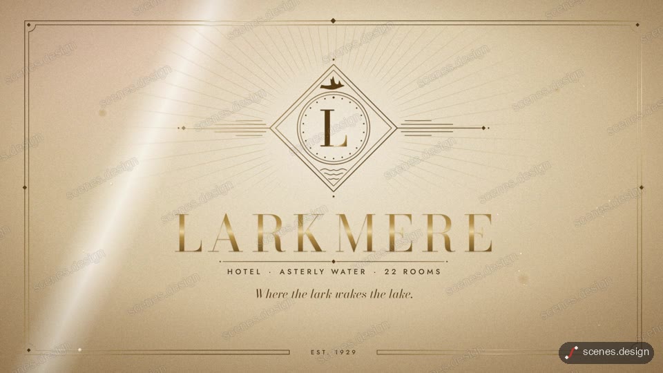 Luxury gold line reveal: product launch motion scene