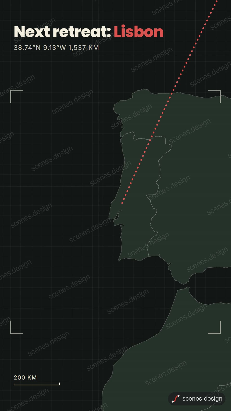 Dark map pan to a city: maps motion scene