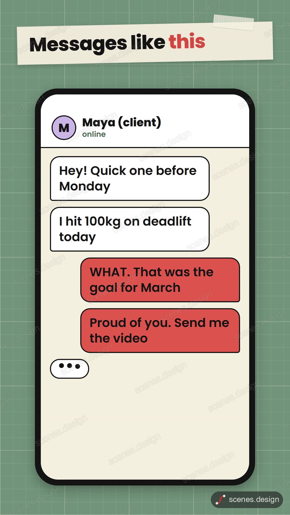 Chat thread: app ui motion scene