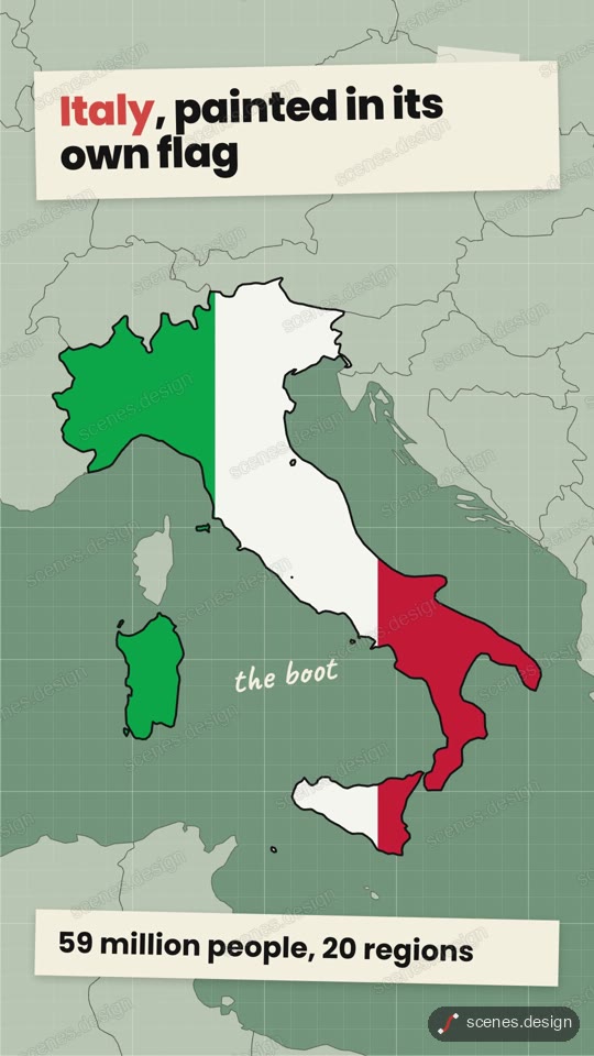 Flag fill: maps motion scene