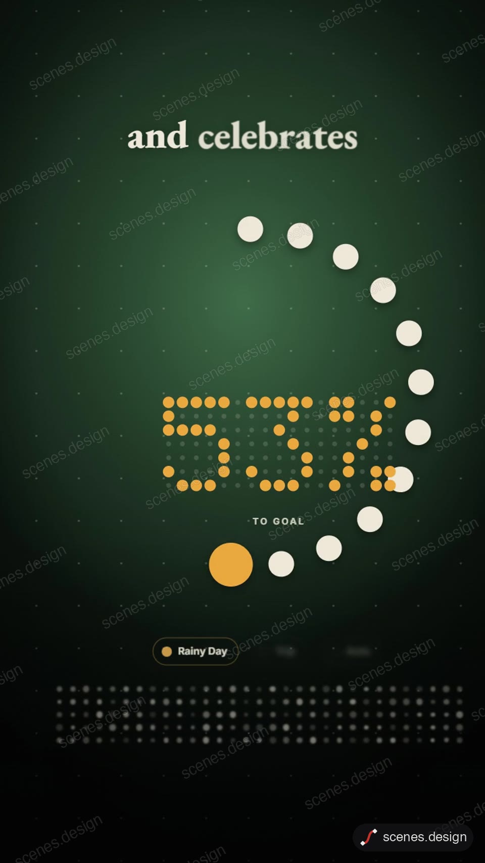 Savings streak coins to ring: savings app animation