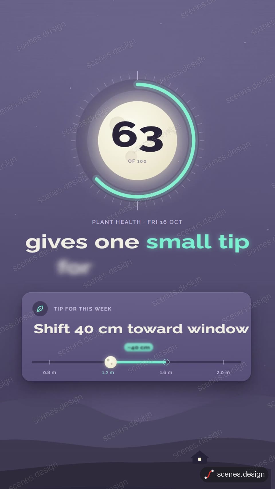 Moonlit app promo with gauge: score gauge animation