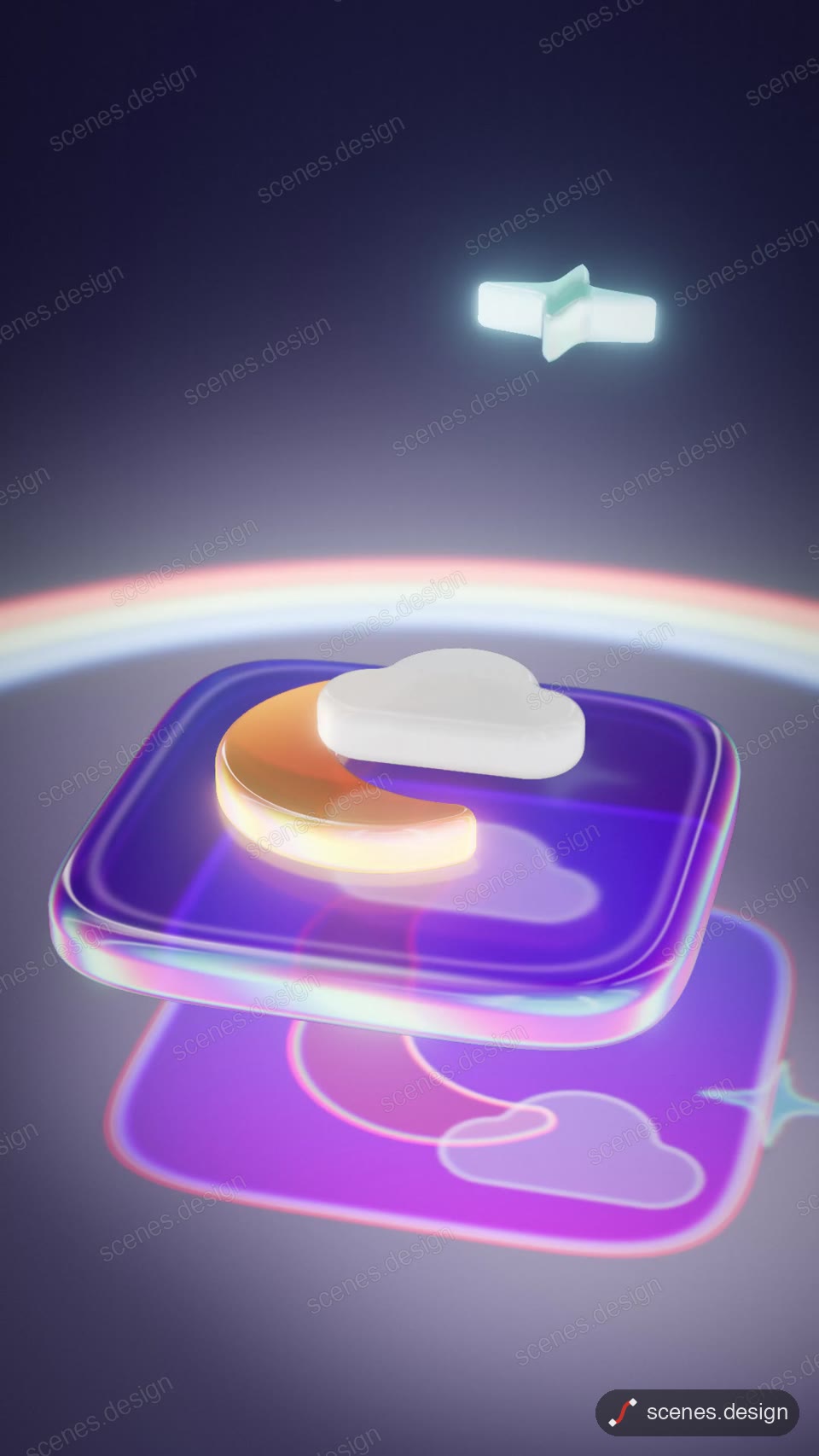 Glass app icon assembly: glass app icon animation