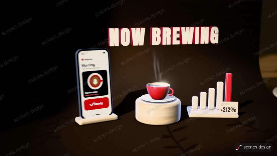 Sentence shatters into 3D set: 3d text shatter animation