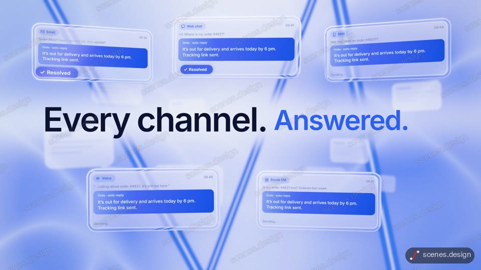 Blue glass SaaS launch: free product launch animation