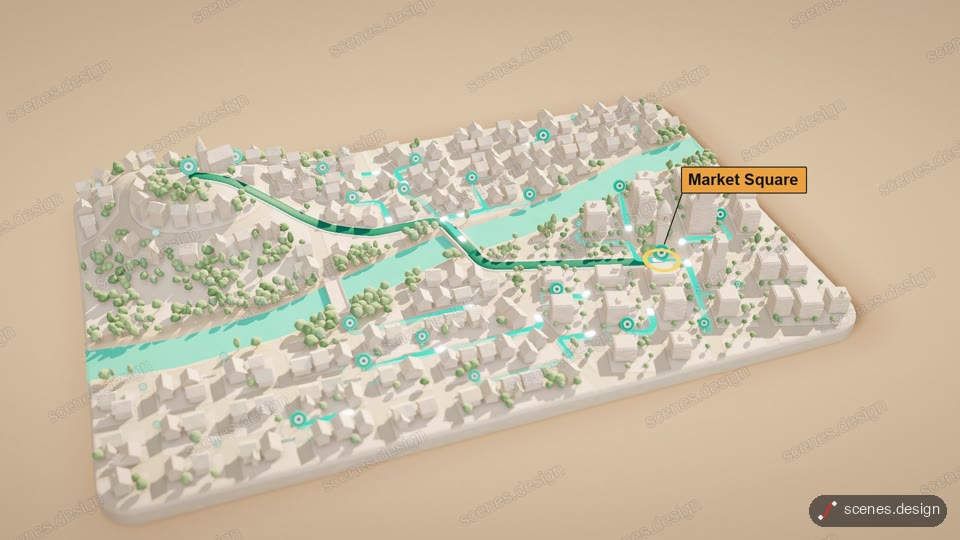 Clay town bike route map: free maps animation